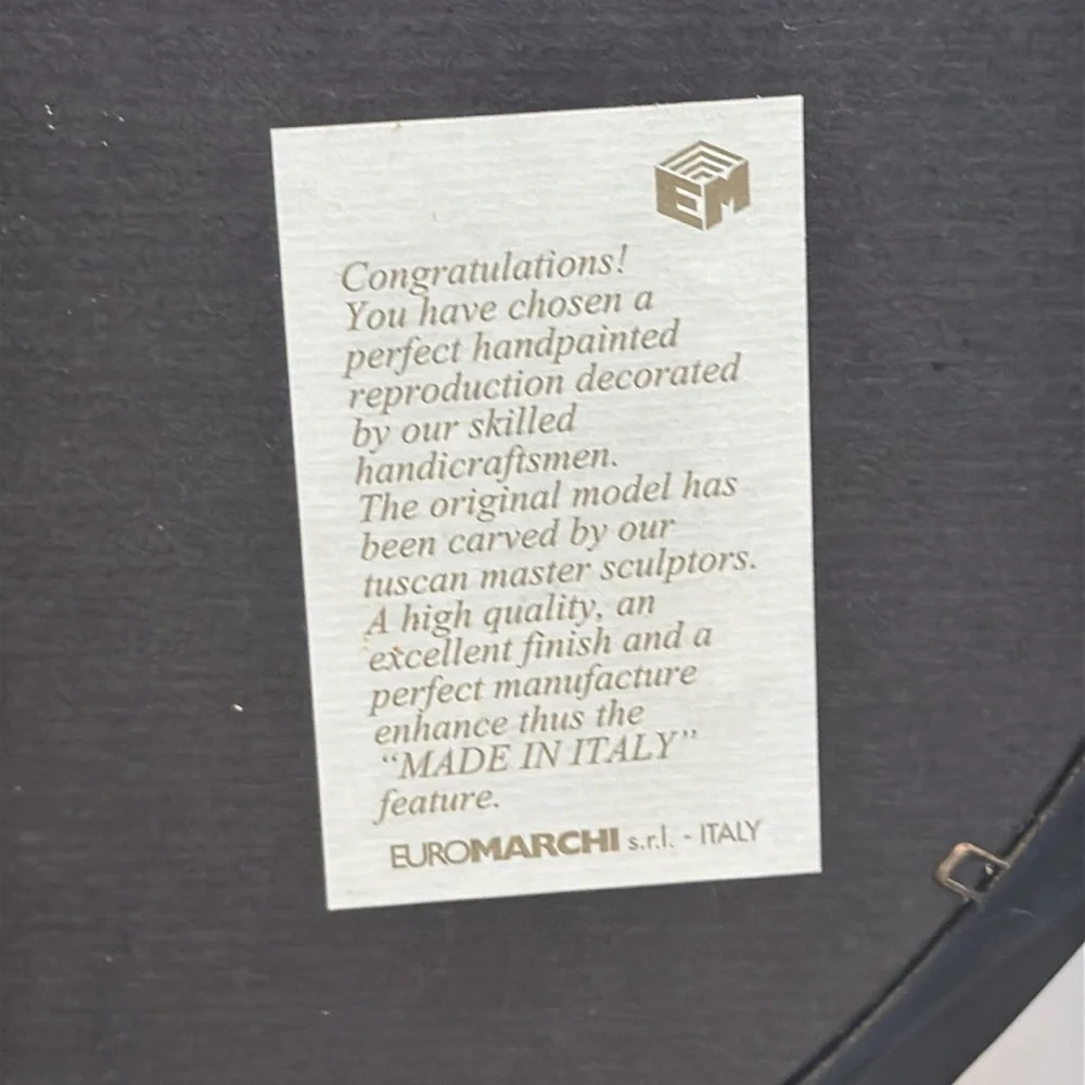 Elegant Black Oval Large Table Top Vanity Mirror by Euromarchi - Made in Italy - Picture 4 of 9